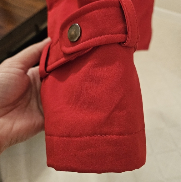 Kristen Blake Red Raincoat - Picture 4 of 13